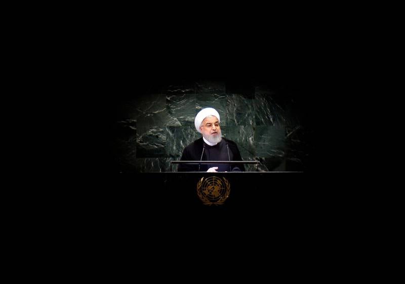 Iranian President Hassan Rouhani addresses  the General Debate of the General Assembly of the United Nations at United Nations Headquarters.  EPA
