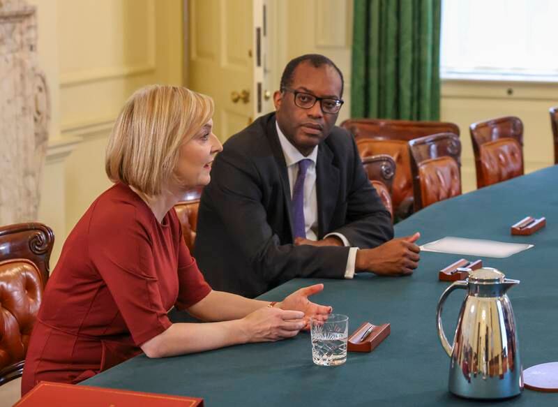 UK Prime Minister Liz Truss and Chancellor Kwasi Kwarteng discuss their growth plan ahead of a fiscal statement to the House of Commons on September 23. Picture: No 10 Downing Street
