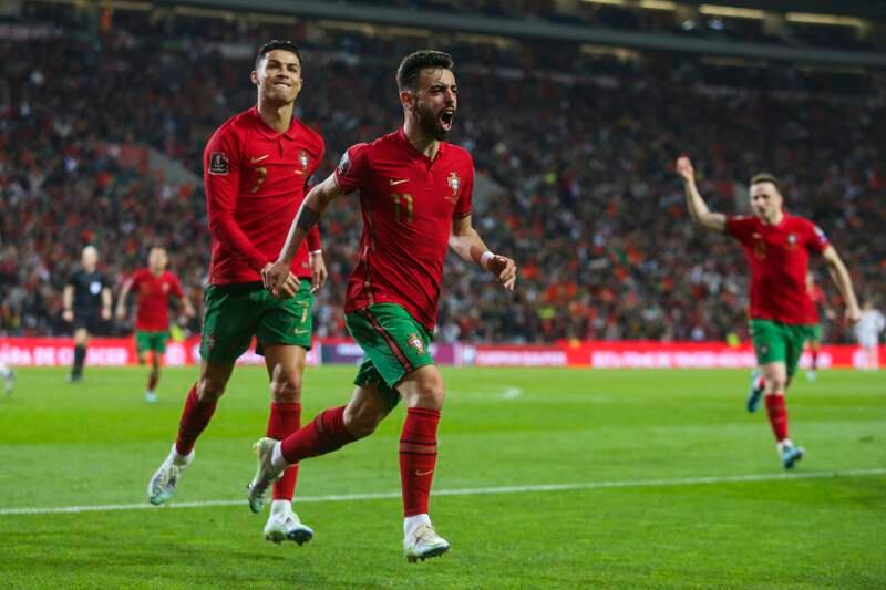 (World Cup play-off final) March 29, 2022. Portugal 2 (Fernandes 32', 65') North Macedonia 0: A brace from Manchester United midfielder Bruno Fernandes booked Portugal's spot in the finals against a team that had beaten European champions Italy in their previous match. Santos said: "It was a deserved and fair victory. We created opportunities to score and I don't remember any great goalscoring situations for them. We are in the World Cup with full merit."