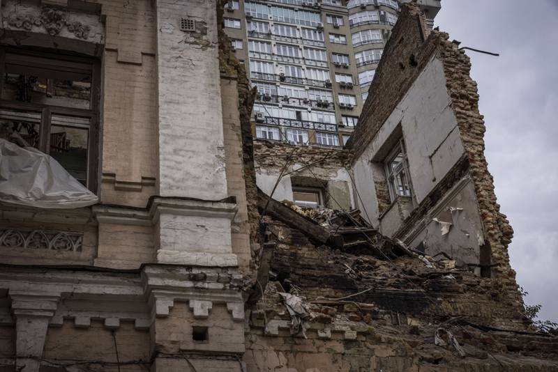 A house hit by a Russian drone strike in Kyiv, Ukraine. Getty Images