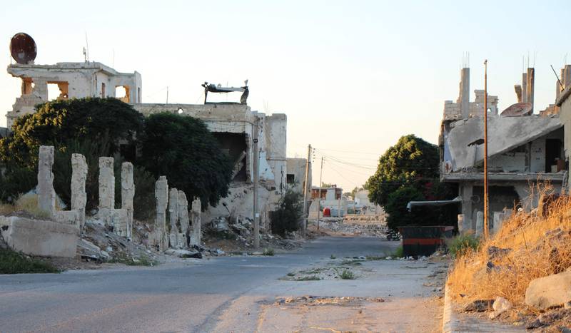 Syrian district of Daraa al-Balad deserted following fighting between government forces and armed opposition groups in Syria's southern province of Daraa. AFP