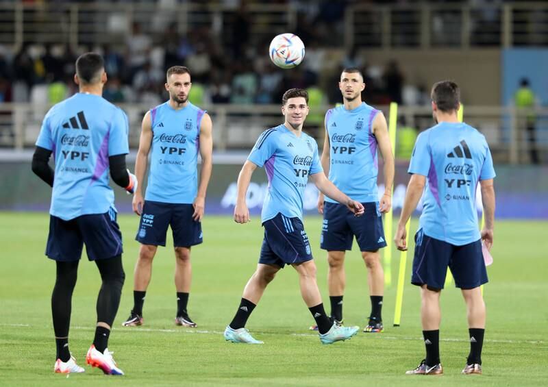 Argentina training in Abu Dhabi.