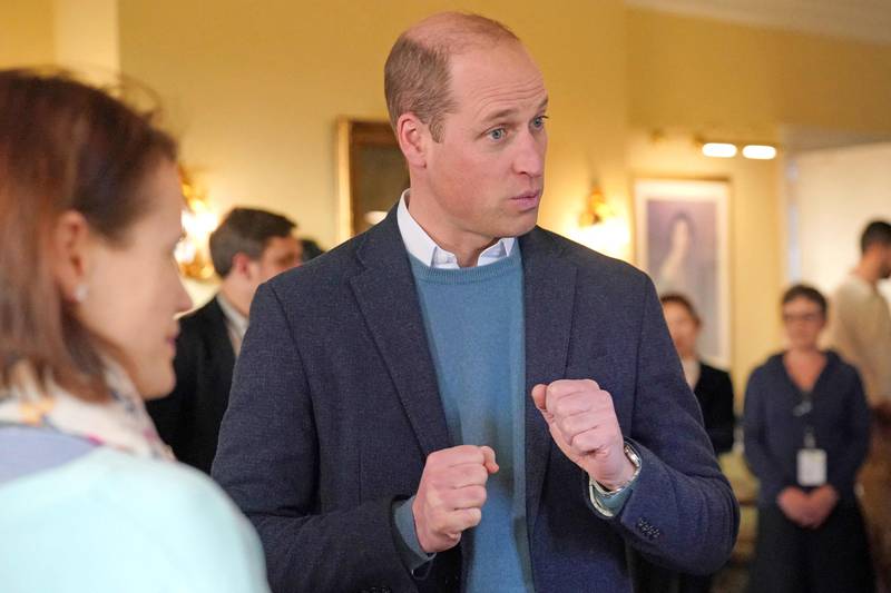 Britain's Prince William joins finalists at the Earthshot Prize Fellowship Retreat in Windsor on Thursday.  AFP