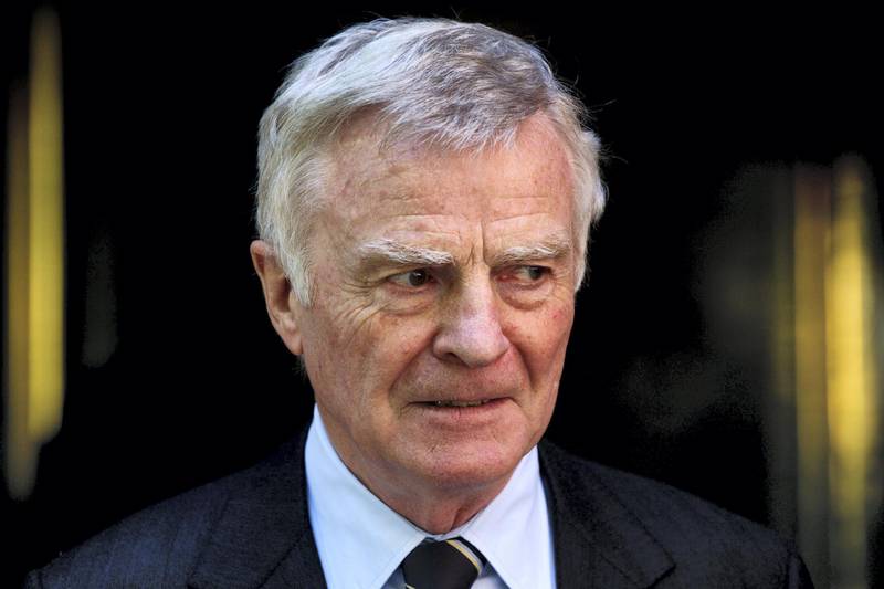 LONDON, ENGLAND - MAY 10:  Max Mosley, the former head of Formula One leaves Millbank television studios after conducting interviews with the media on May 10, 2011 in London, England. Today's judgement in the European Court of Human Rights ruled against Mosley's case challenging UK privacy laws after a British newspaper ran revealing stories about his private life  (Photo by Matthew Lloyd/Getty Images)