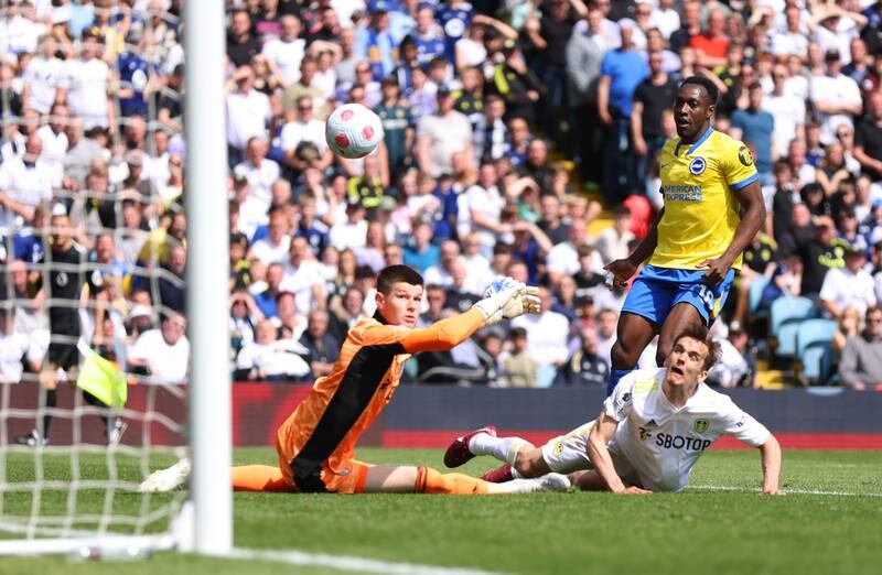 LEEDS RATINGS: Illan Meslier, 6 - Kept his side on level terms with a handful of decent stops to deny Mac Allister, Gross and Caicedo, but he was beaten all ends up by Wellbeck’s classy finish. Getty