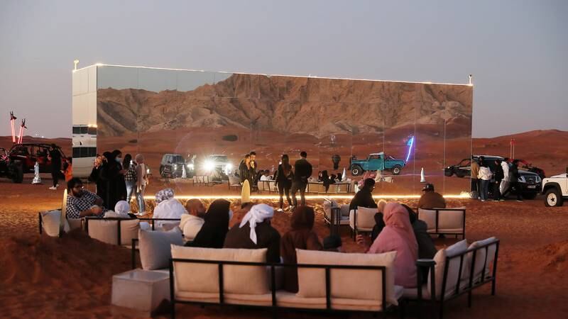 An image that illustrates this article Stunning mirrored desert pop-up cafe opens in Sharjah