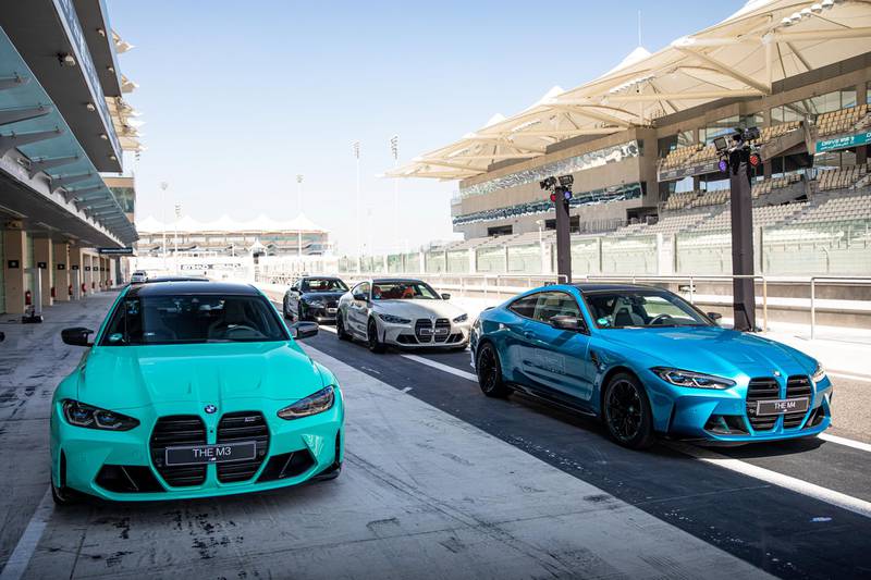 The M3 and M4 line up at Yas.