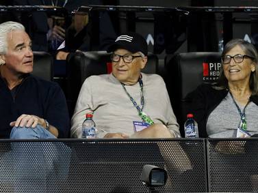 Bill Gates attends Australian Open semi-final in Melbourne - in pictures