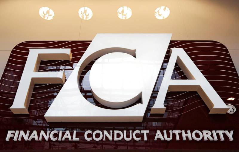 FILE PHOTO: The logo of the new Financial Conduct Authority (FCA) is seen at the agency's headquarters in the Canary Wharf business district of London April 1, 2013. REUTERS/Chris Helgren/File Photo