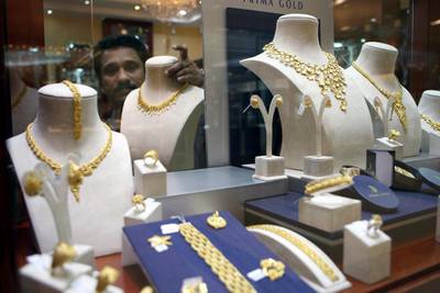 Some Dubai retailers whose main clientele are Indians said sales have fallen by as much as half because of restrictions on carrying gold to India. Nicole Hill / The National