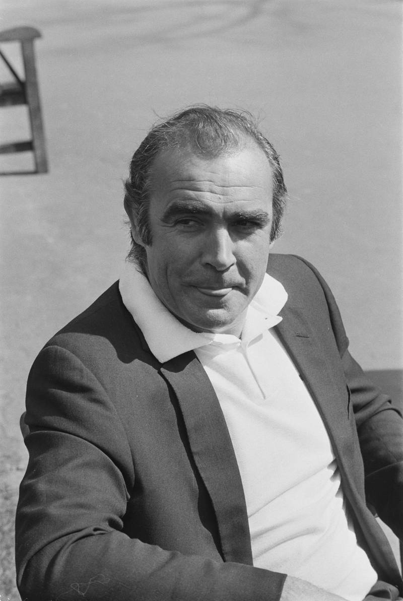 Scottish actor Sean Connery outside the Savoy Hotel in London, UK, 11th April 1971.  (Photo by Terry Disney/Express/Getty Images)