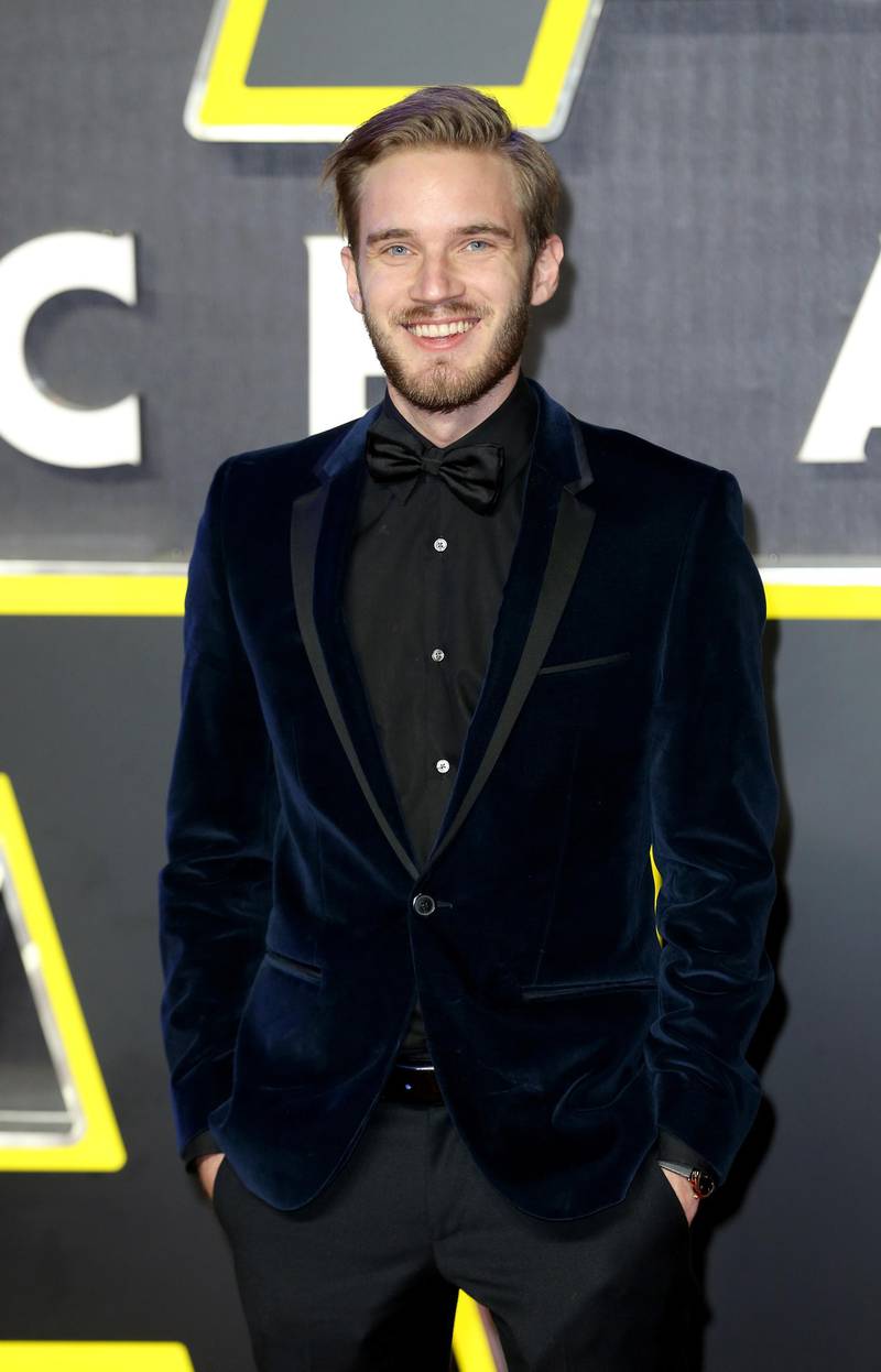 FILE - AUGUST 20: YouTube star Felix Kjellberg aka. PewDiePie married former beauty vlogger Marzia Bisognin on August 19, 2019. LONDON, ENGLAND - DECEMBER 16: PewDiePie attends the European Premiere of "Star Wars: The Force Awakens" at Leicester Square on December 16, 2015 in London, England.  (Photo by Chris Jackson/Getty Images)