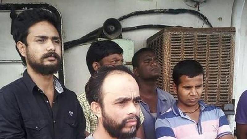 Merchant navy sailors on the MV Azraqmoiah have received threatening messages from a Mumbai shipping agent in an attempt to force them to concede half the salary they are owed. Courtesy: Capt. Ayyaapa Swaminathan.