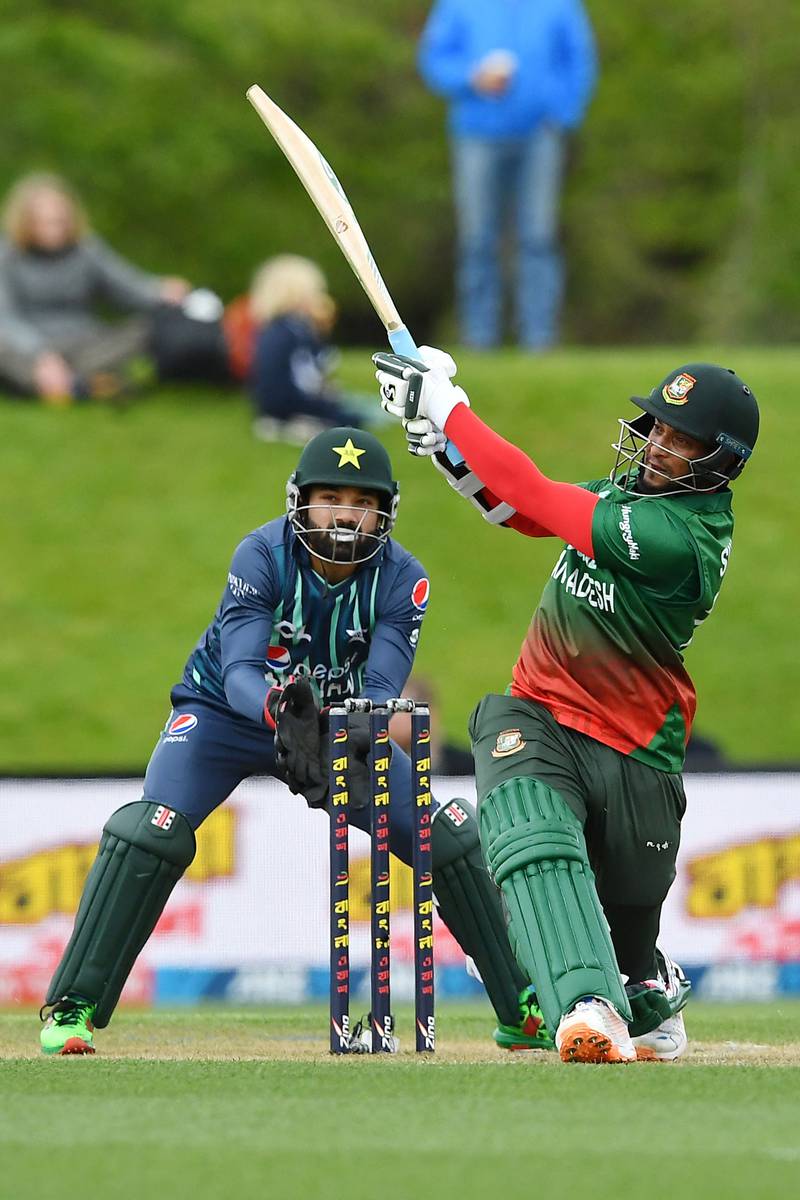 Bangladesh's Shakib Al Hasan played a captain's knock of 68. AFP