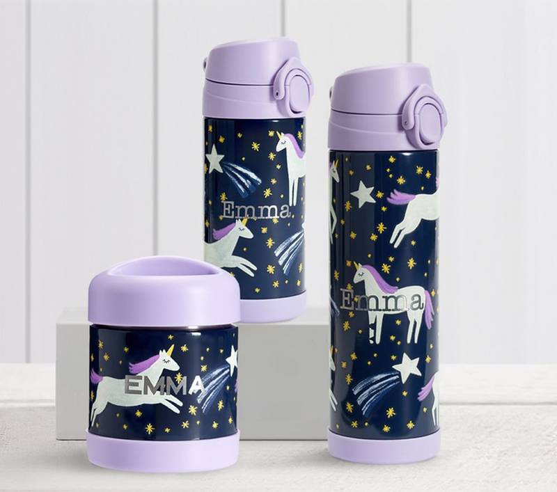 Mackenzie glow-in-the-dark water bottles (can be personalised), from Dh97, Pottery Barn Kids. Photo: The Galleria Al Maryah Island