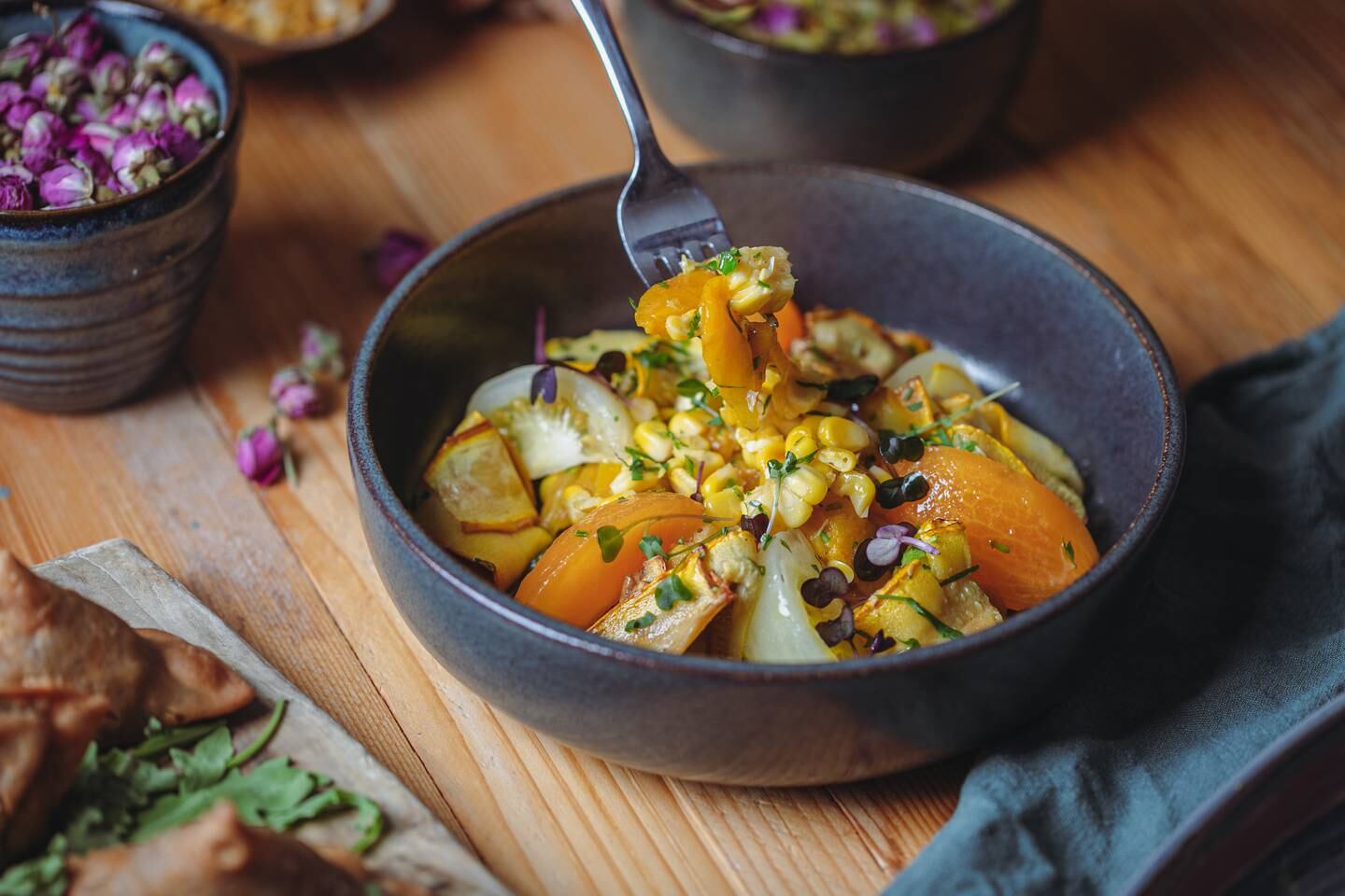 The yellow salad is a medley of yellow produce sourced from local artisanal farmers. Photo: farm2table