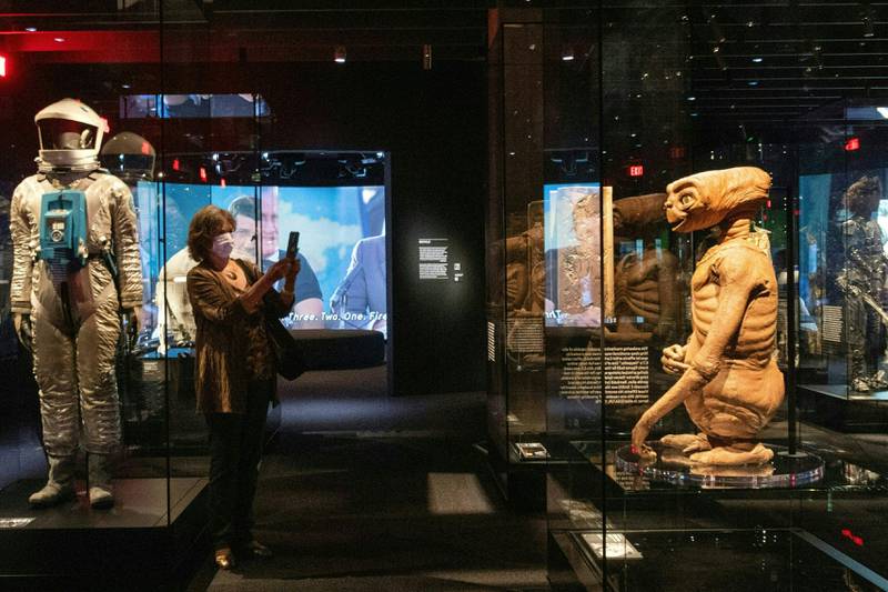 Artifacts from '2001: A Space Odyssey' and 'ET'. AFP