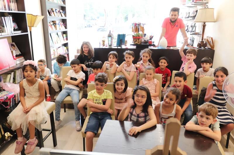 Through the children's book club at Sham Bookstore, young people learn Arabic and receive therapy through reading. Photo: Sham Bookstore