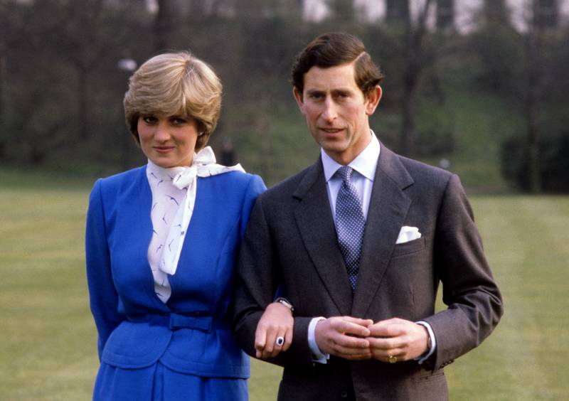 Prince Charles and Lady Diana Spencer at the Buckingham Palace after the announcement of their engagement on February 24, 1981
