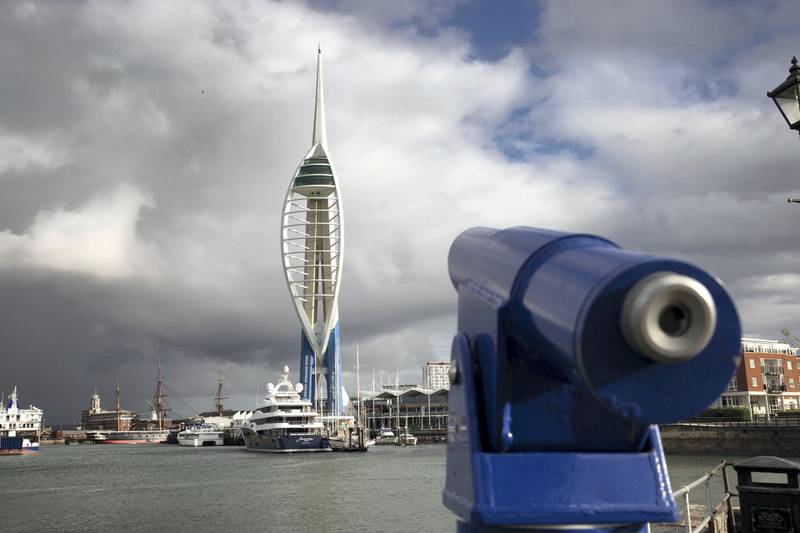 PORTSMOUTH, UK. 24th September 2020. The Spinnaker Tower in Portsmouth, near where the former Sultan Of Zanzibar used to live. Stephen Lock for the National 