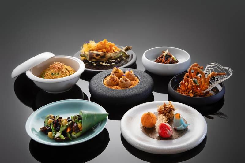 Dishes on the iftar menu at Michelin-starred Hakkasan Abu Dhabi