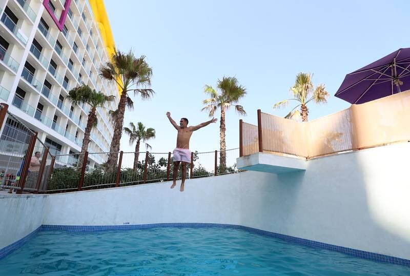 Dive points are dotted around the hotel's waterpark for brave swimmers to plunge into the pool from