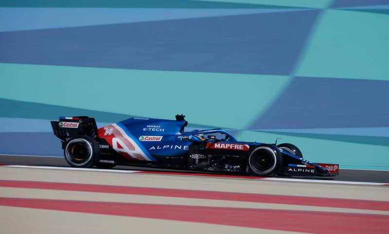 Alpine's Fernando Alonso during practice. Reuters