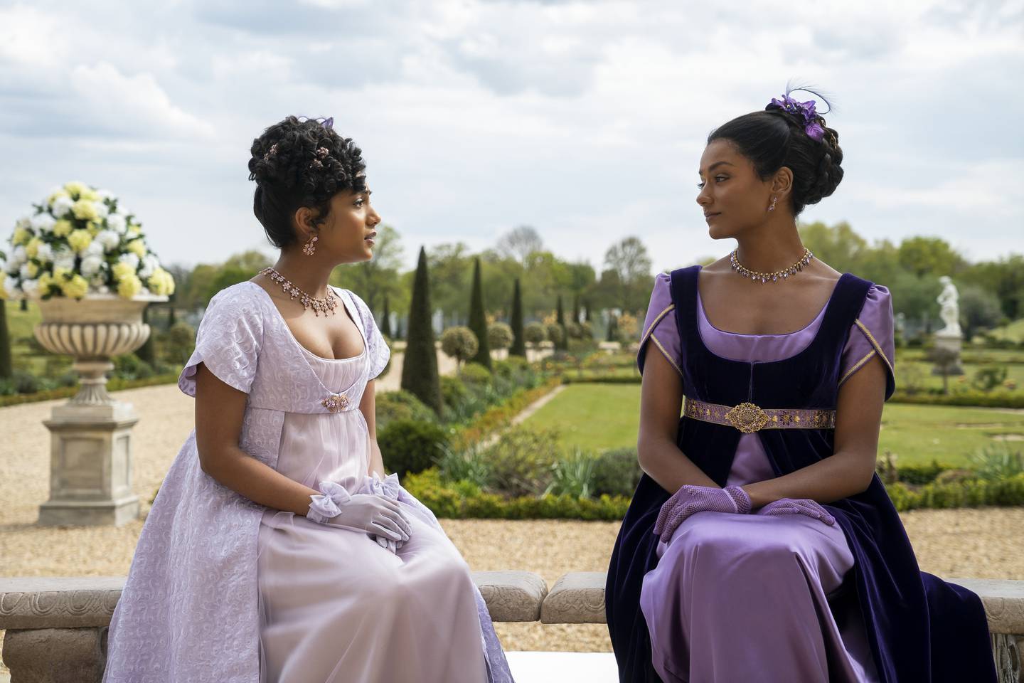 Hill House Home has collaborated with 'Bridgerton' to create a capsule collection of nap dresses inspired by the Regency-era styles on the show. Photo: Netflix