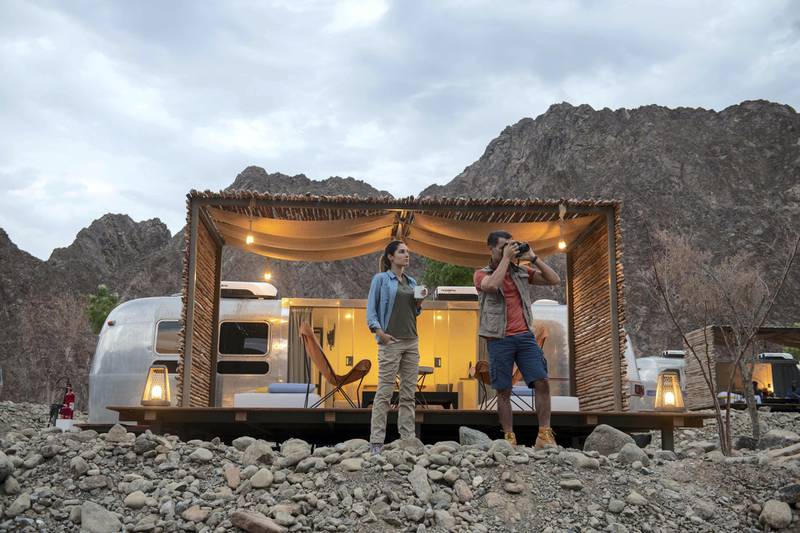 Hatta Sedr Trailers are fully-equipped for self-catering and each comes with mountain views. 