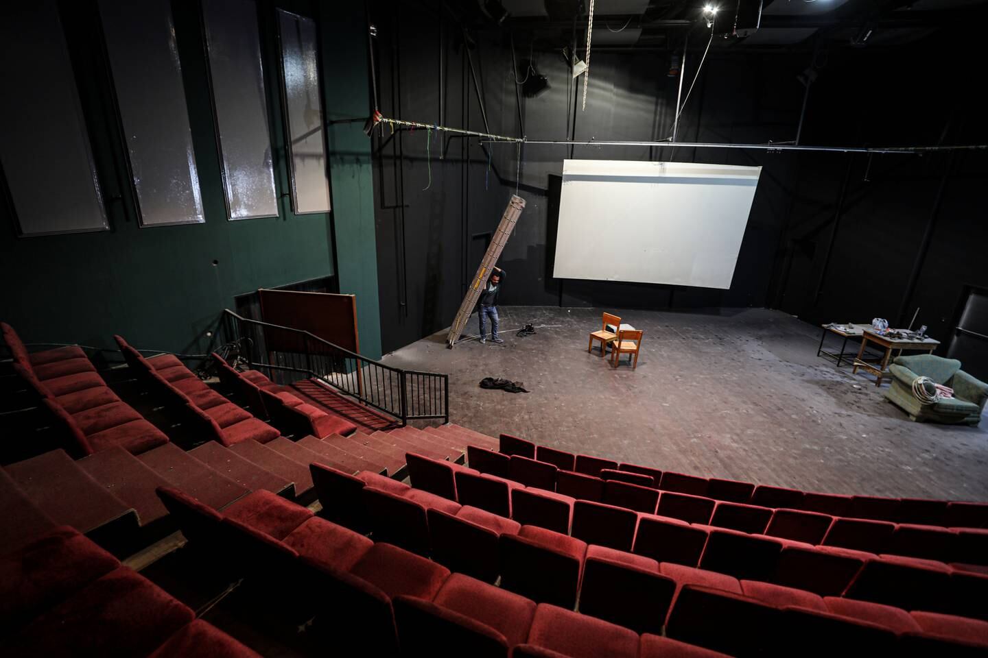 The theatre at the Holst Park and Cultural Centre, near Gaza’s historic quarter, which is undergoing renovation before being reopened as a cinema. Majd Mohamad for The National