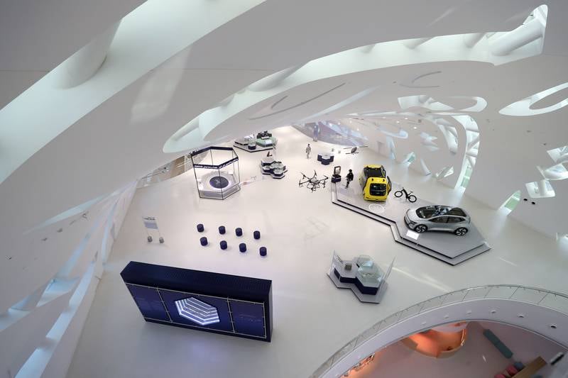 A futuristic exhibition hall. Chris Whiteoak / The National