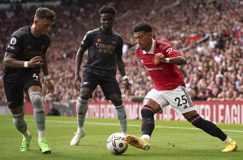 Jadon Sancho 6: A shot on target after 10 in a bright start for United. He wasn’t decisive, he didn’t beat his man enough, he wasn’t really heavily involved. AP