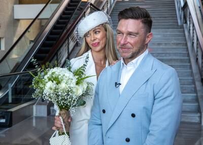 British couple Craig Lindsey and Sarah Goodman got married one day after flying to the UAE from the UK. All photos: Victor Besa / The National