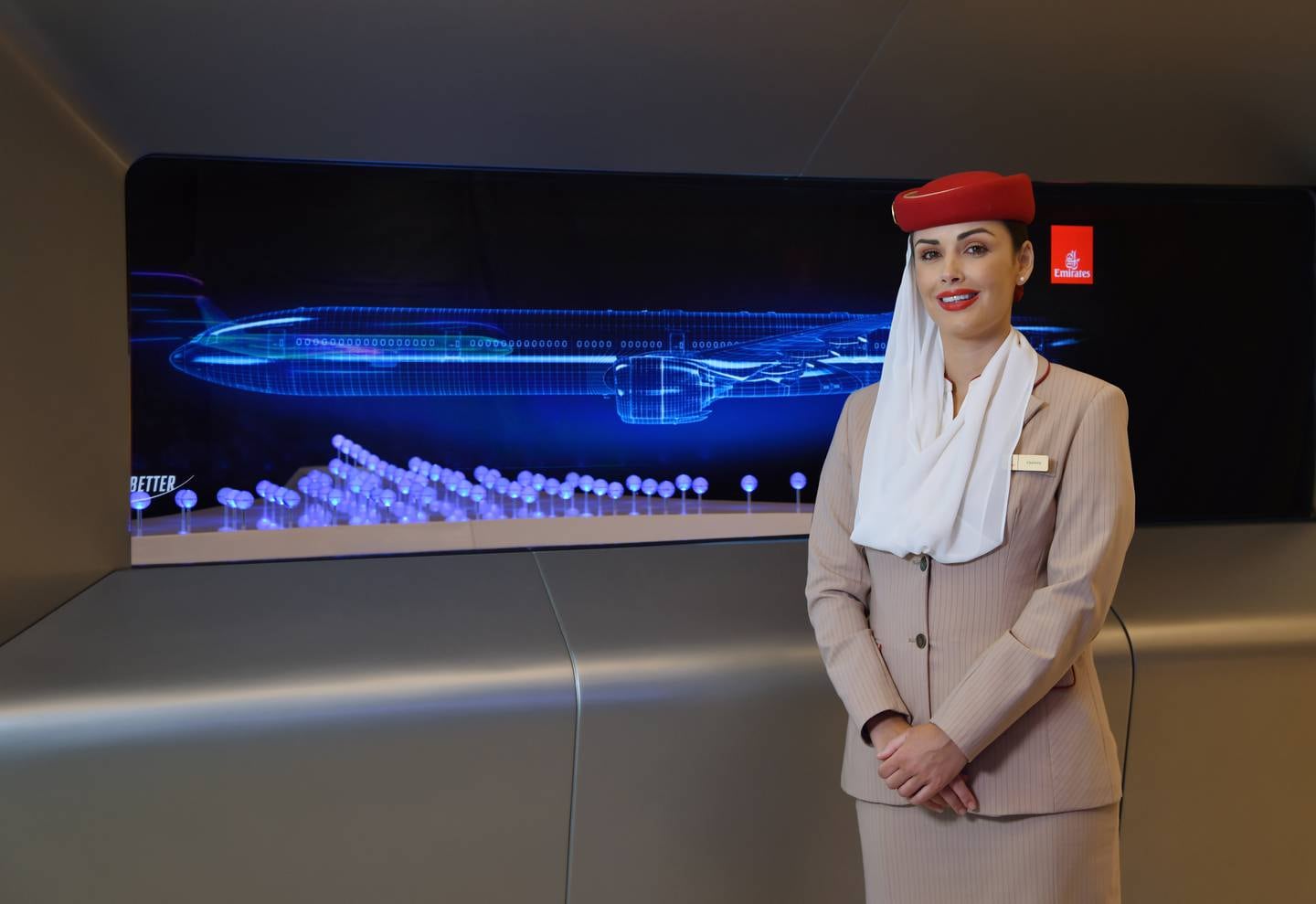 Emirates Pavilion is staffed by cabin crew. Photo: Emirates