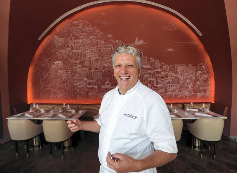 Dubai, United Arab Emirates - October 12th, 2017: Michelin star chef Antonio Mellino inside his restaurant, Quattro Passi. Thursday, October 12th, 2017 at FIVE Palm Jumeirah hotel, Dubai. Chris Whiteoak / The National