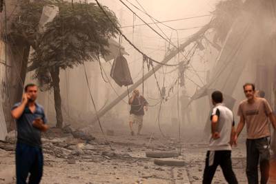 Destruction in Gaza city's Al Shati refugee camp. AFP