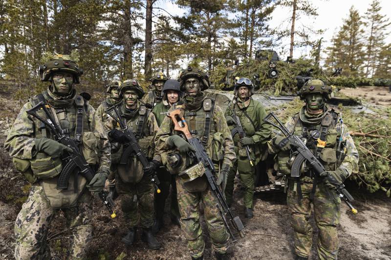 Finnish soliders on a training exercise.  Bloomberg