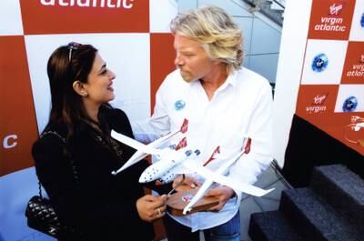 Namira Salim, who was among the first people to buy a ticket to space with Virgin Galactic, pictured with Richard Branson in 2006.