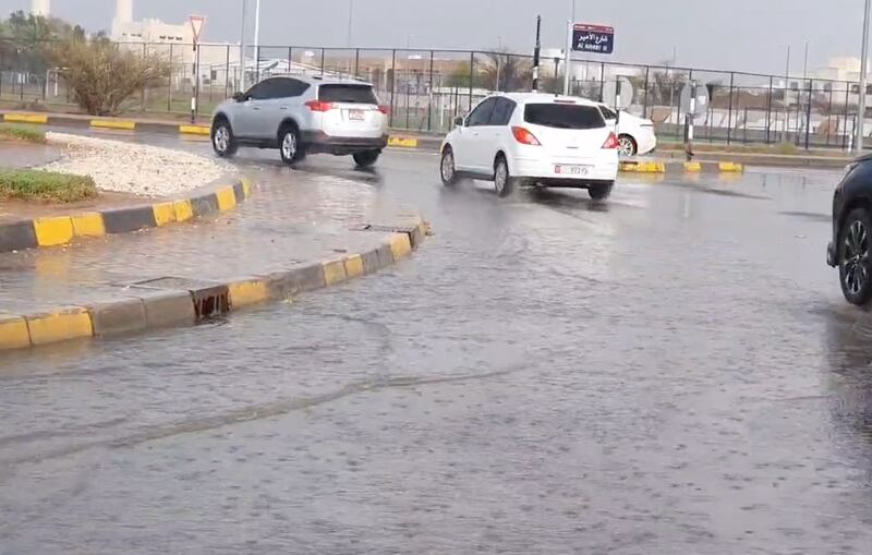 Rain fell in many parts of Al Ain on Monday. Photo: Storm Centre