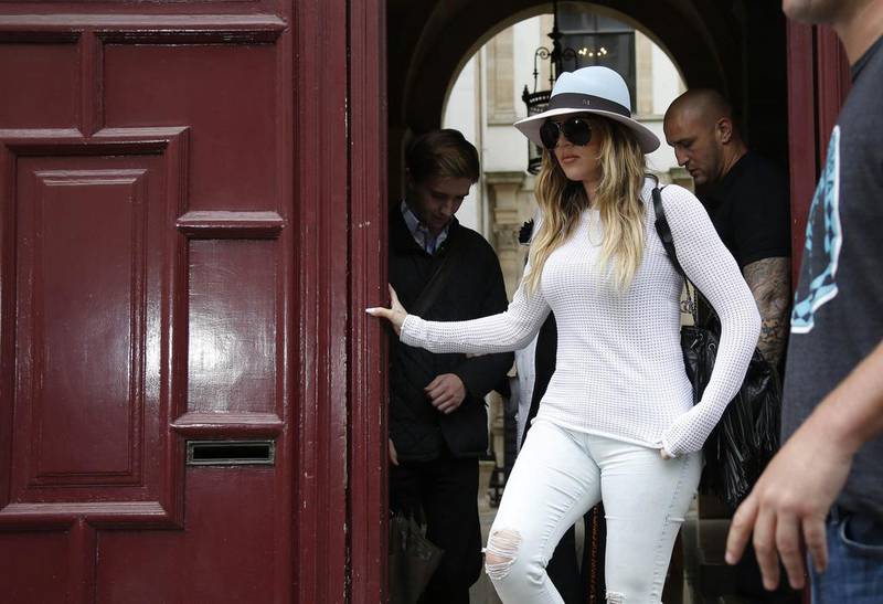 Khloe Kardashian leaves an apartment building in Paris on May 20, 2014. Gonzalo Fuentes / Reuters