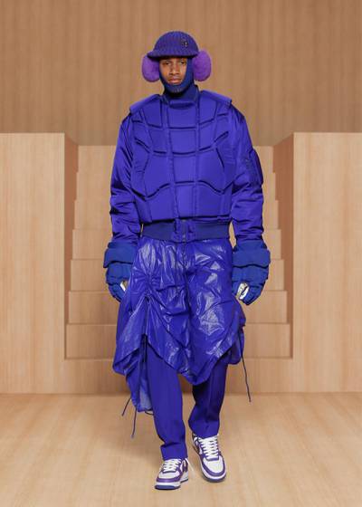 Using traditional Japanese samurai as inspiration, the new Louis Vuitton collection offers pieced body protection and heavy gloves. Courtesy Louis Vuitton