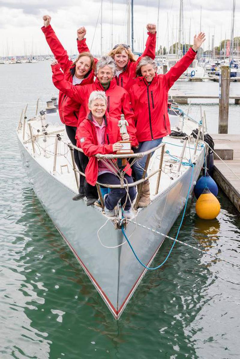 Tracy Edwards MBE, the Maiden’s skipper, will return to the helm of her boat and will be reunited with her team. Courtesy Dubai Media Office
