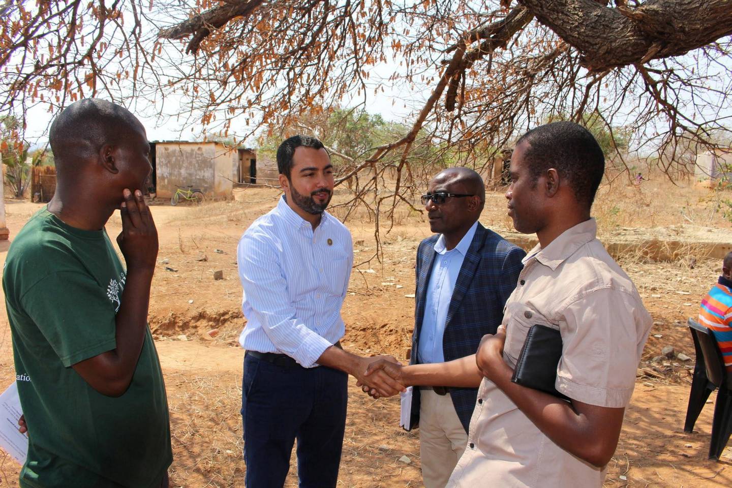 Yousuf Caires, vice president of Expo Live, visits a project in Zambia which won funding from Expo 2020. Courtesy Expo 2020
