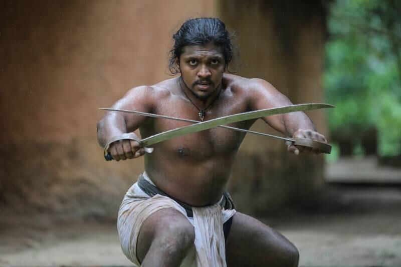 A student of the Sri Lankan ancient martial art 'angampora' performs during a practice session at the angam maduwa or fighting field, in Korathota, a suburb of Colombo. EPA 