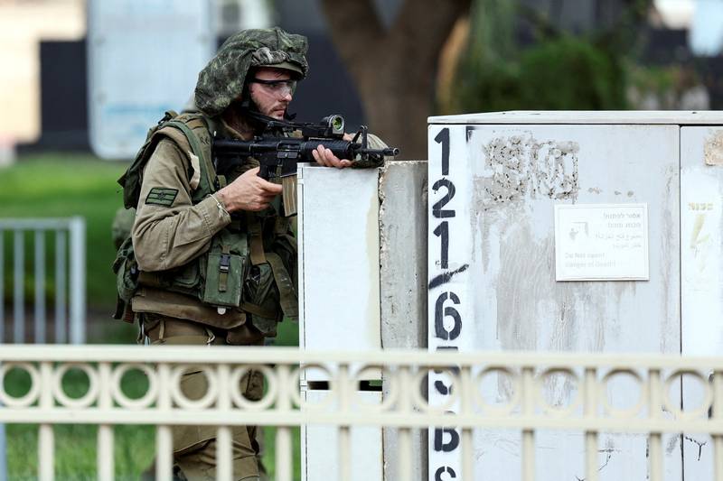 An Israeli soldier in Sderot, southern Israel. Reuters