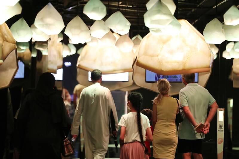 Visitors to the Oman pavilion on the 10th day of Expo 2020 Dubai. Chris Whiteoak / The National