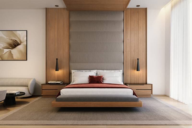 One of five spacious bedrooms.