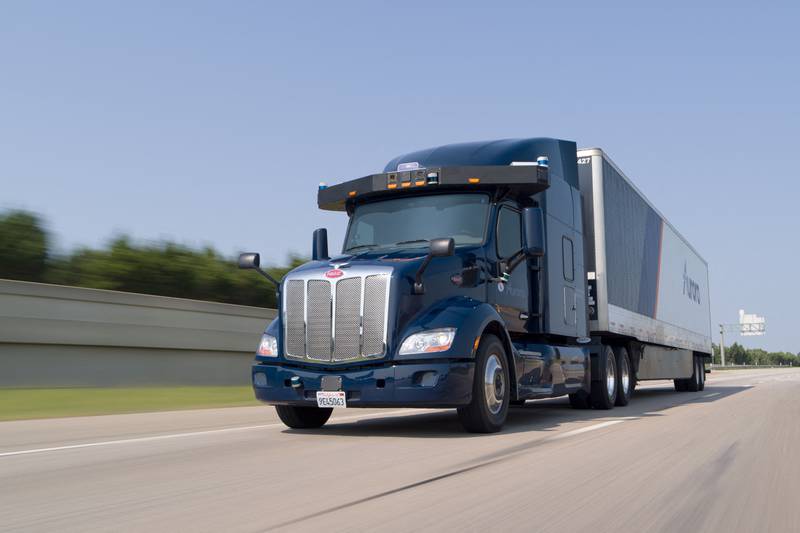 Aurora tests its autonomous trucks on public roads in Texas. A service is due to launch towards the end of next year. AFP
