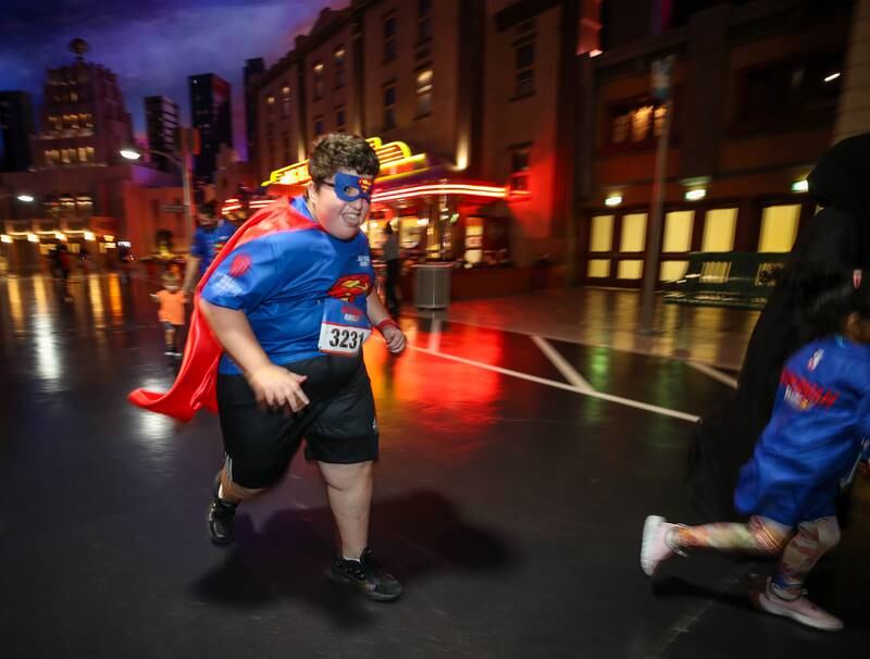 The first ever Superman Run at Warner Bros World Abu Dhabi was held on Sunday. Victor Besa / The National
