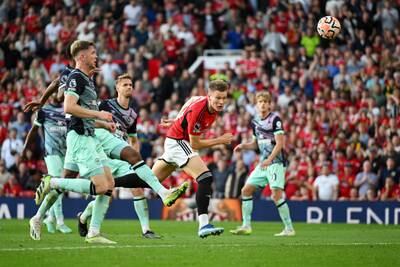 Scott McTominay of Manchester United scores the second goal. Getty